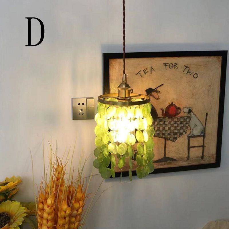 Moderní klasický lustr Závěsné svítidlo se stíněním bílé mušle Stropní lampa
