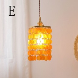 Moderní klasický lustr Závěsné svítidlo se stíněním bílé mušle Stropní lampa