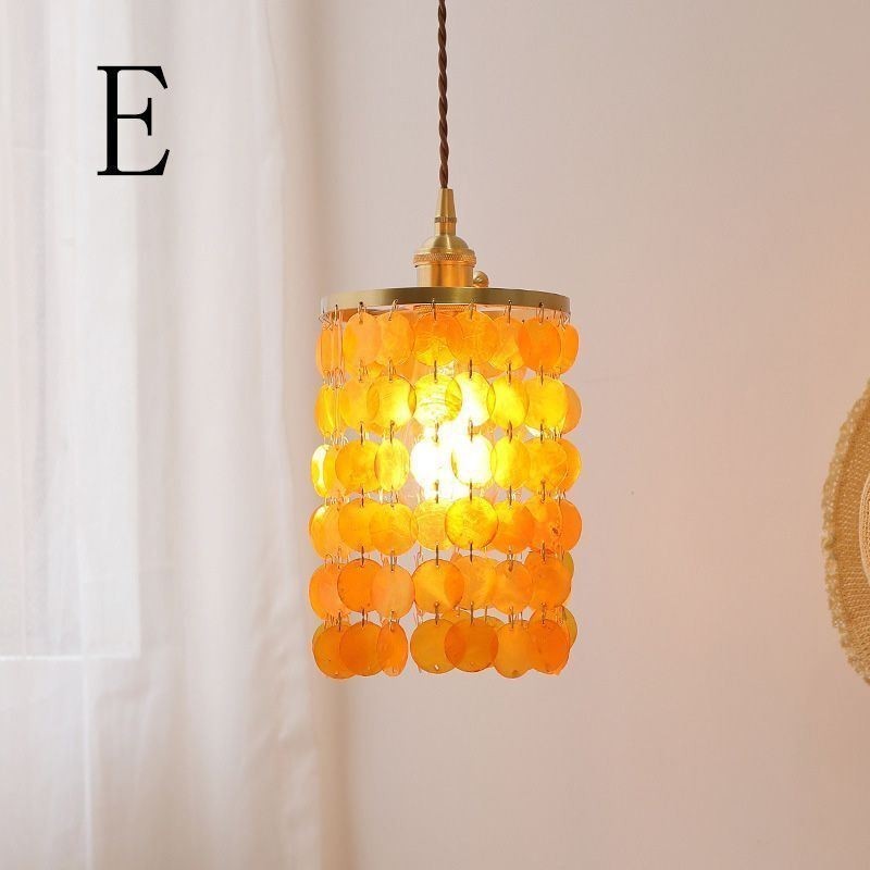 Moderní klasický lustr Závěsné svítidlo se stíněním bílé mušle Stropní lampa