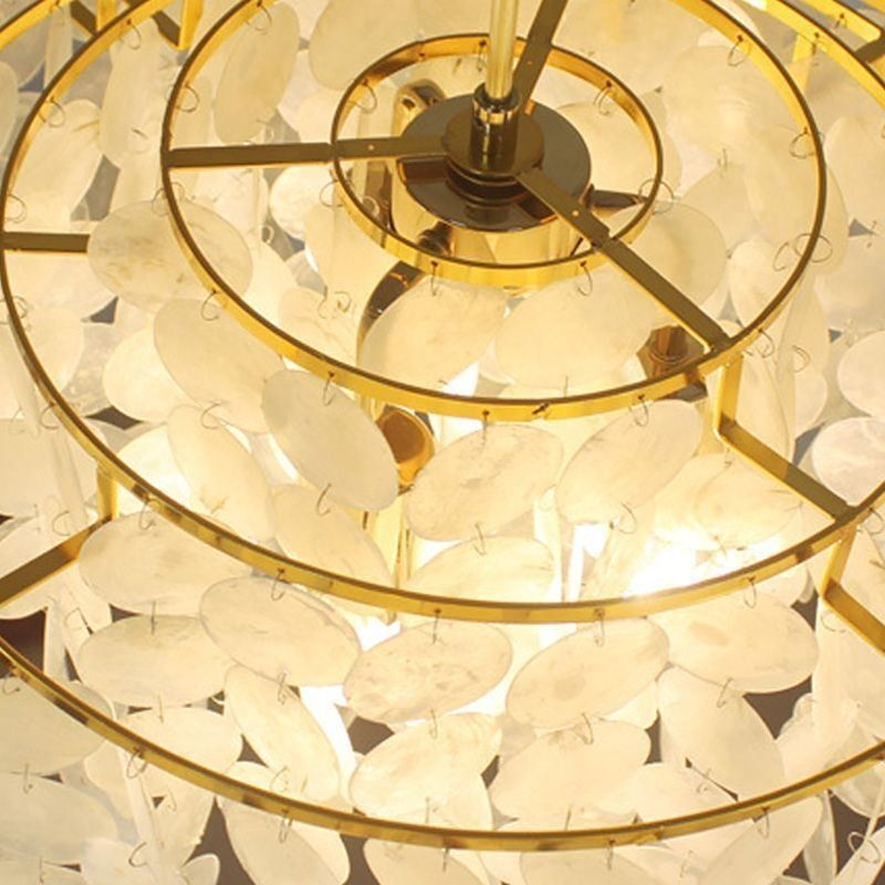 Moderní lustr Dešťová kapka Stropní závěsné osvětlení ve stínu bílé mušle