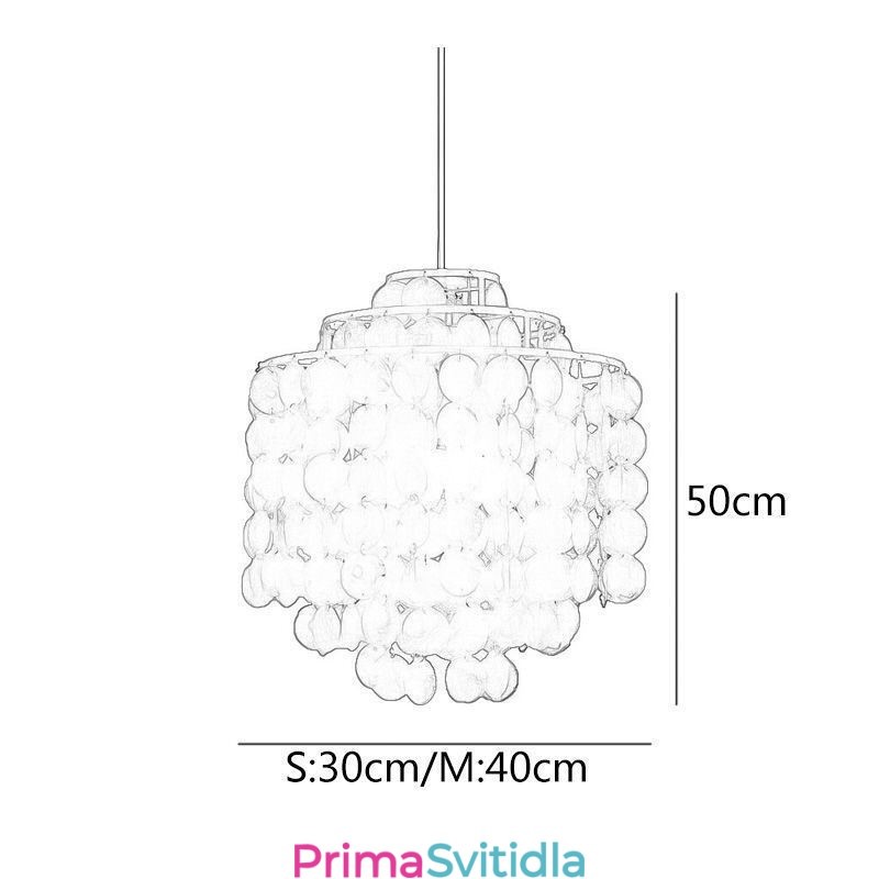 Moderní klasická závěsná lampa s bílým mušlivým stínem