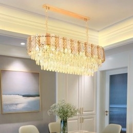 Moderní křišťálové závěsné svítidlo Luxusní oválné závěsné svítidlo