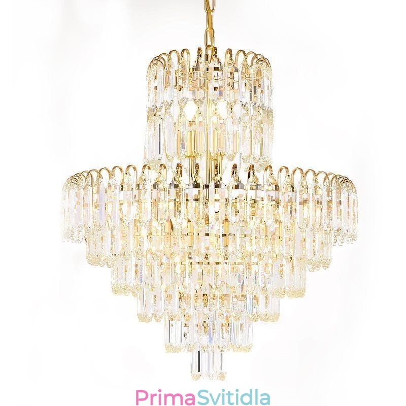 Elegantní závěsné kulaté stropní svítidlo s křišťálovým světlem
