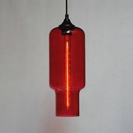 Moderní skleněné závěsné svítidlo v hnědém bublinkovém designu