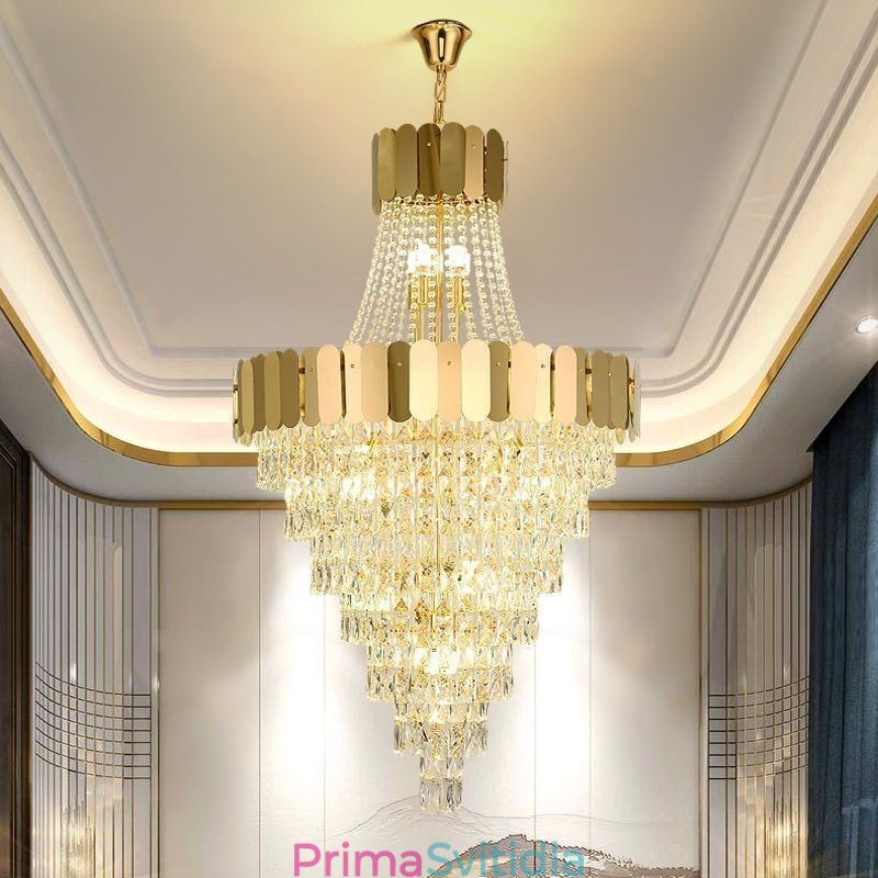Evropská křišťálová závěsná kónická závěsná lampa