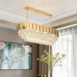 Křišťálové závěsné svítidlo Luxusní oválné stropní svítidlo
