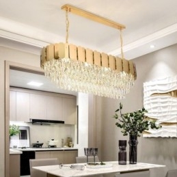 Křišťálové závěsné svítidlo Luxusní oválné stropní svítidlo