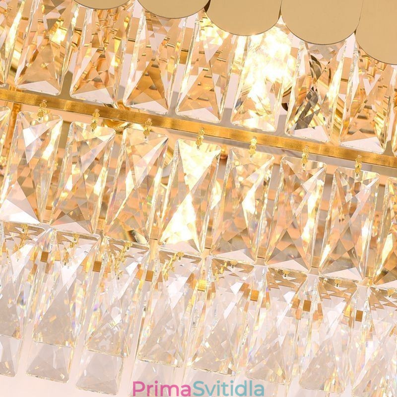 Křišťálové závěsné svítidlo Luxusní oválné stropní svítidlo