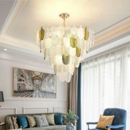 Crystal Elegantní listové závěsné svítidlo Stropní závěsné svítidlo