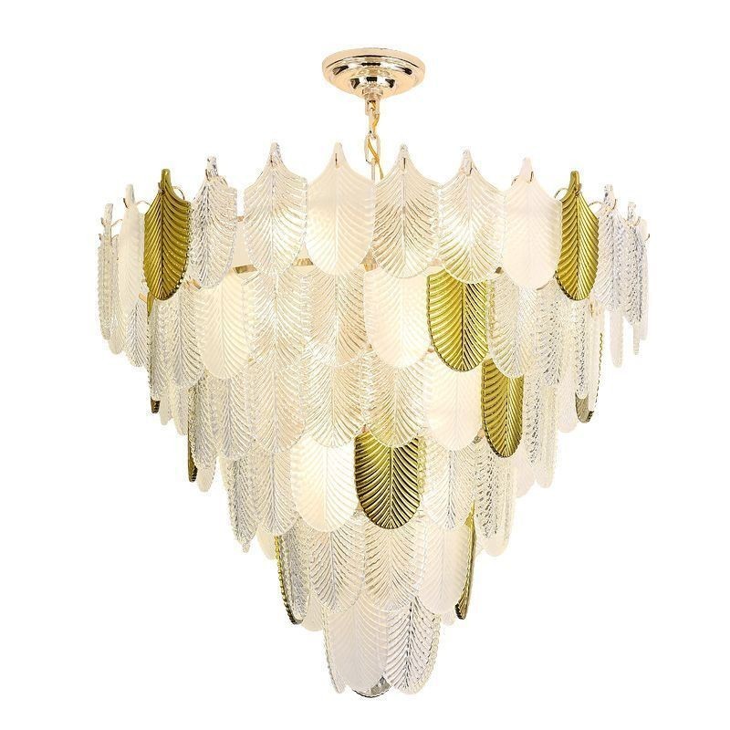 Crystal Elegantní listové závěsné svítidlo Stropní závěsné svítidlo