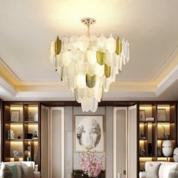 Crystal Elegantní listové závěsné svítidlo Stropní závěsné svítidlo