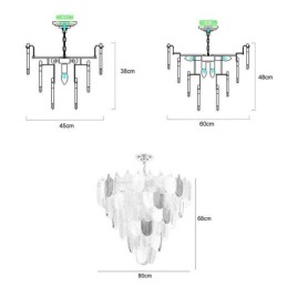 Crystal Elegantní listové závěsné svítidlo Stropní závěsné svítidlo