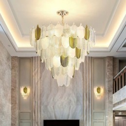 Crystal Elegantní listové závěsné svítidlo Stropní závěsné svítidlo