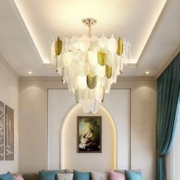 Crystal Elegantní listové závěsné svítidlo Stropní závěsné svítidlo