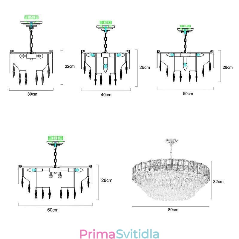 Křišťálové závěsné svítidlo Současná stropní svítidla