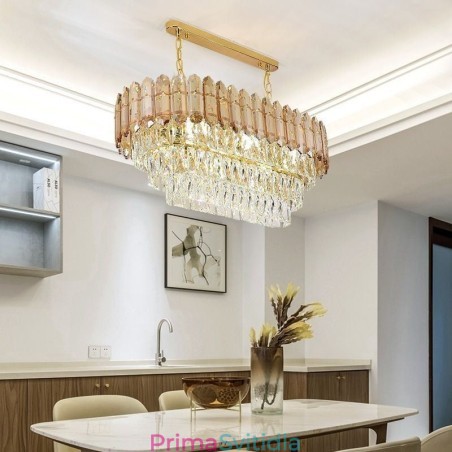 Moderní křišťálové závěsné svítidlo Luxusní oválné stropní svítidlo Moderní křišťálové závěsné svítidlo Luxusní oválné stropní svítidlo