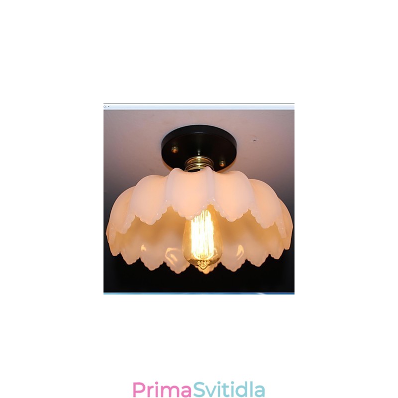 Imitace nefritového skla Retro 1 Head Lotus Stropní světlo