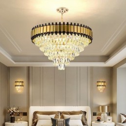 Luxusní křišťálové závěsné kulaté stropní osvětlení