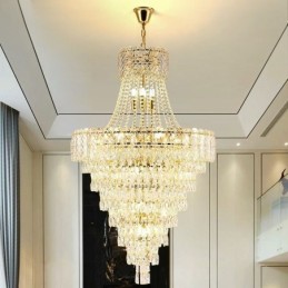 Moderní elegantní křišťálové závěsné kónické stropní svítidlo