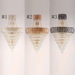 Moderní elegantní křišťálové závěsné kónické stropní svítidlo