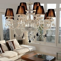 Elegantní křišťálový lustr s 12 světly