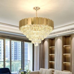 Moderní elegantní křišťálové závěsné kónické stropní svítidlo