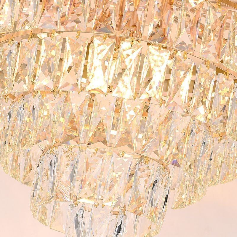 Moderní elegantní křišťálové závěsné kónické stropní svítidlo