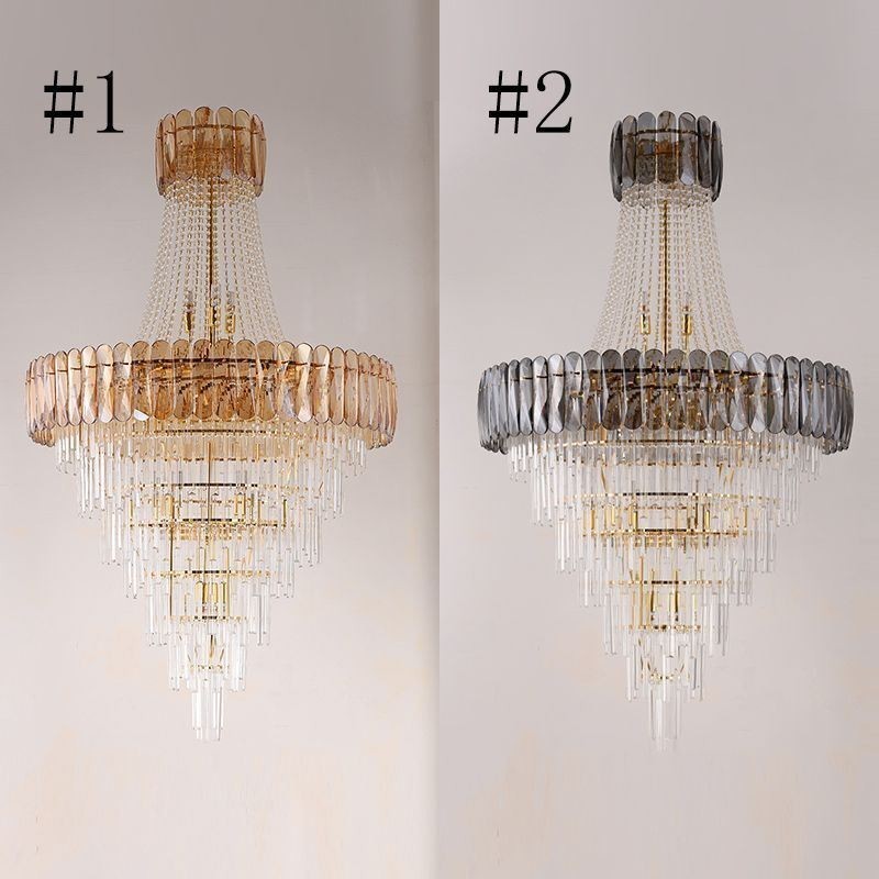 Evropské elegantní křišťálové závěsné kónické stropní svítidlo