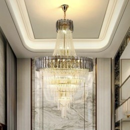 Evropské elegantní křišťálové závěsné kónické stropní svítidlo