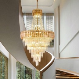 Evropské elegantní křišťálové závěsné kónické stropní svítidlo