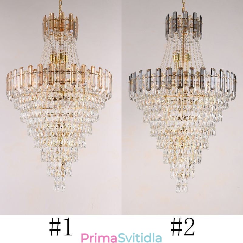 Moderní elegantní křišťálové závěsné světlo kónické závěsné světlo