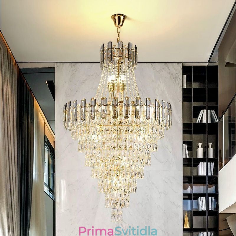 Moderní elegantní křišťálové závěsné světlo kónické závěsné světlo