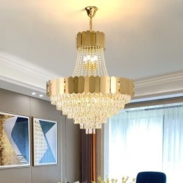 Moderní závěsné stropní svítidlo Crystal Gold K9