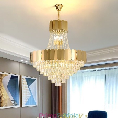 Moderní závěsné stropní svítidlo Crystal Gold K9 Moderní závěsné stropní svítidlo Crystal Gold K9
