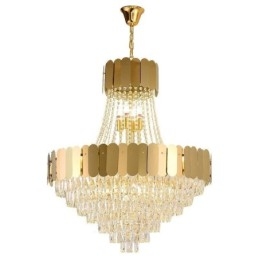 Moderní závěsné stropní svítidlo Crystal Gold K9