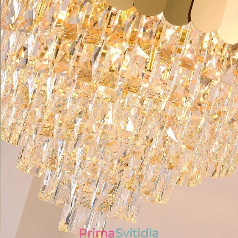 Moderní závěsné stropní svítidlo Crystal Gold K9