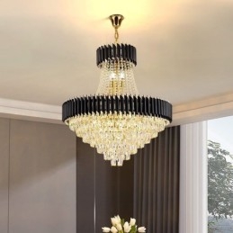 Moderní křišťálové závěsné osvětlení kulatá stropní lampa závěsná světla