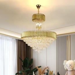 Moderní křišťálové závěsné osvětlení kulatá stropní lampa závěsná světla