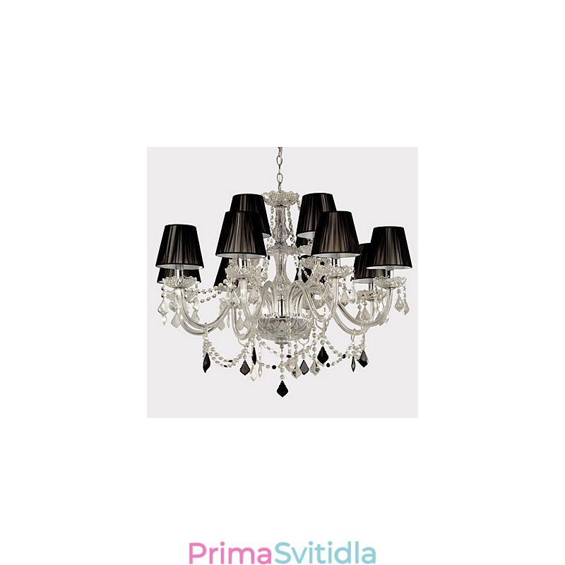 Elegantní křišťálový lustr s 12 světly