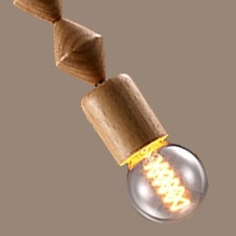 Tradiční klasický dřevěný bambusový lustr v mini stylu