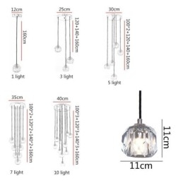 Mordern Crystal Fotbalový míč Tvar Stropní světlo Závěsná světla