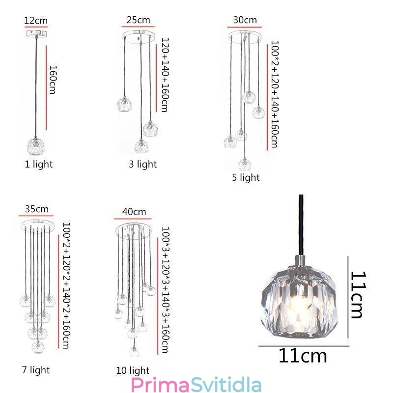 Mordern Crystal Fotbalový míč Tvar Stropní světlo Závěsná světla