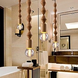 Tradiční klasický dřevěný bambusový lustr v mini stylu