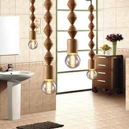 Tradiční klasický dřevěný bambusový lustr v mini stylu