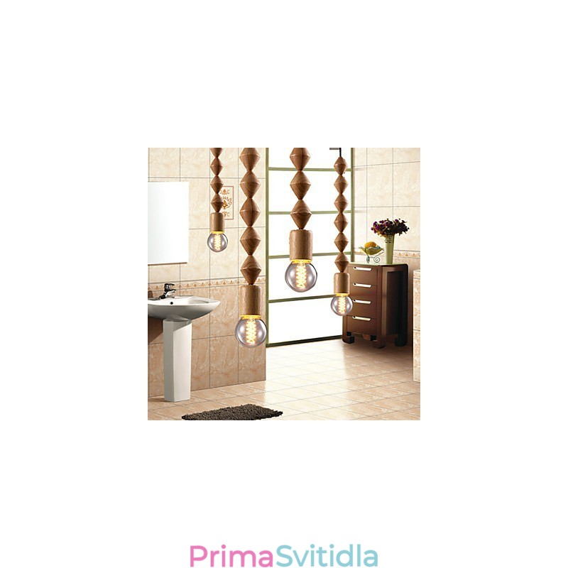 Tradiční klasický dřevěný bambusový lustr v mini stylu