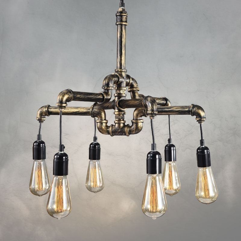 6 Light Retro Industrial Vintage Závěsný lustr na vodní dýmku ve venkovském rustikálním stylu