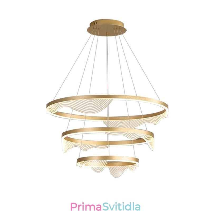 Závěsné světlo Zlaté vlnky závěsné světlo 3 světlo