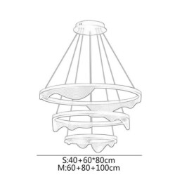 Závěsné světlo Zlaté vlnky závěsné světlo 3 světlo