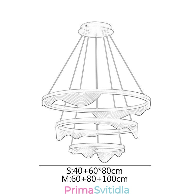 Závěsné světlo Zlaté vlnky závěsné světlo 3 světlo