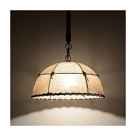 Půlkulatý tvar 1 světla Závěsné lampy Vintage styl Průmyslový styl Žlutá tkanina a kovy Drop Light Půlkulatý tvar 1 světla Závěsné lampy Vintage styl Průmyslový styl Žlutá tkanina a kovy Drop Light
